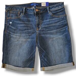 Apt. 9 Women’s Blue Wash Rolled Cuff Bermuda Shorts – Size 16, NWT